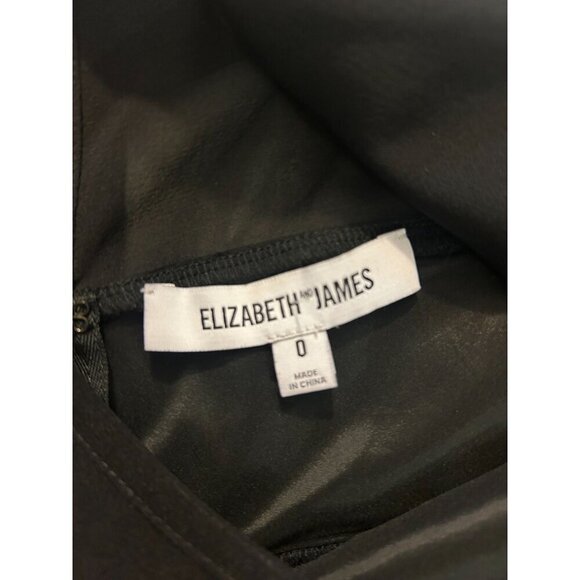 Elizabeth and James Black Sheer Peplum Top Size 0 - Picture 5 of 6